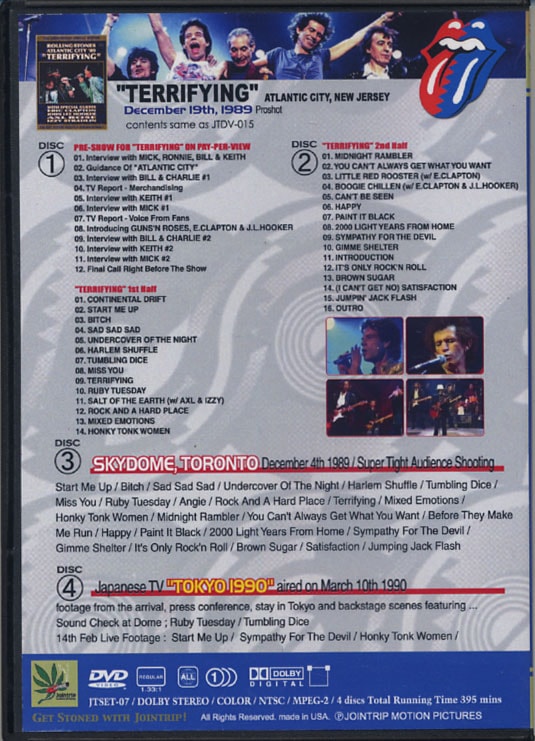 ROLLING STONES / TERRIFYING 1989 EXPANDED (4DVD-R) JOINTRIP