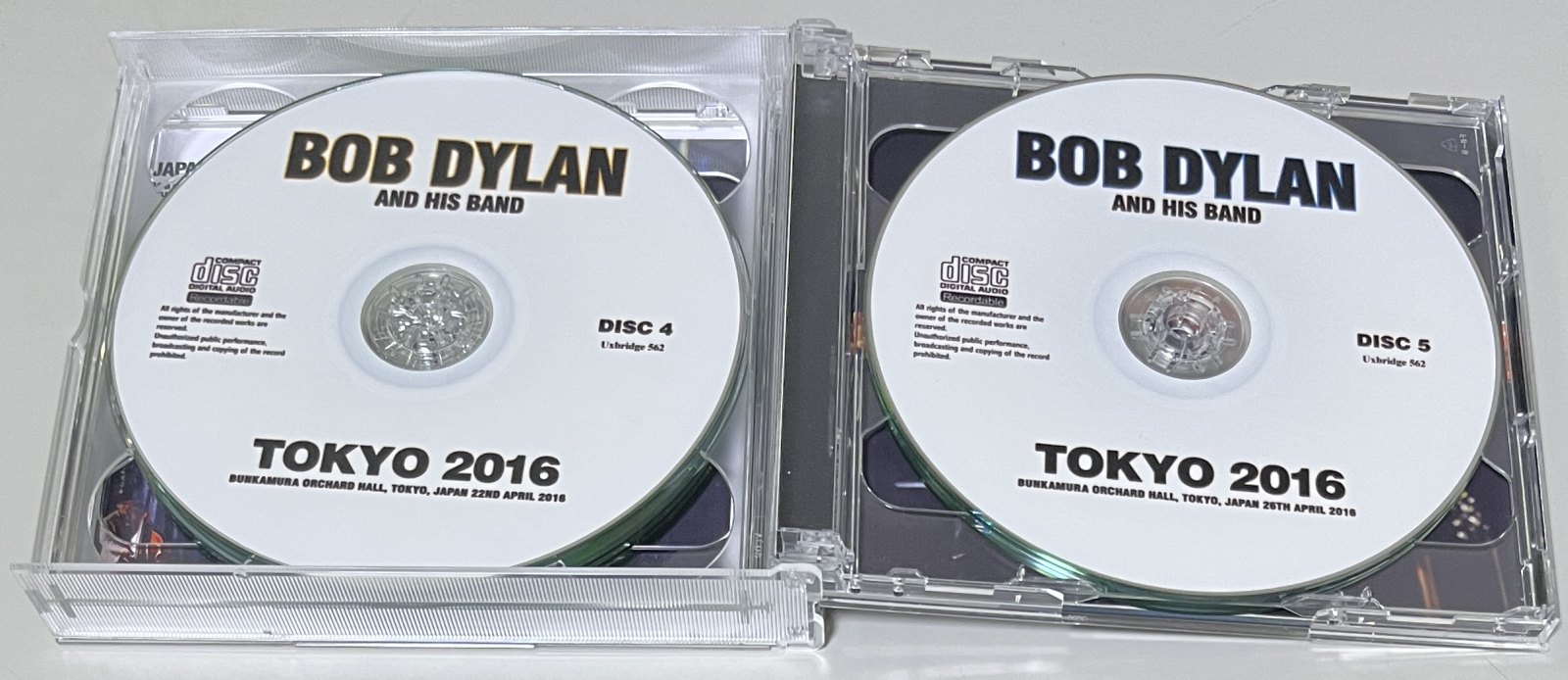 BOB DYLAN / TOKYO 2016: THE LATTER NIGHTS (6CD-R) UXBRIDGE 562