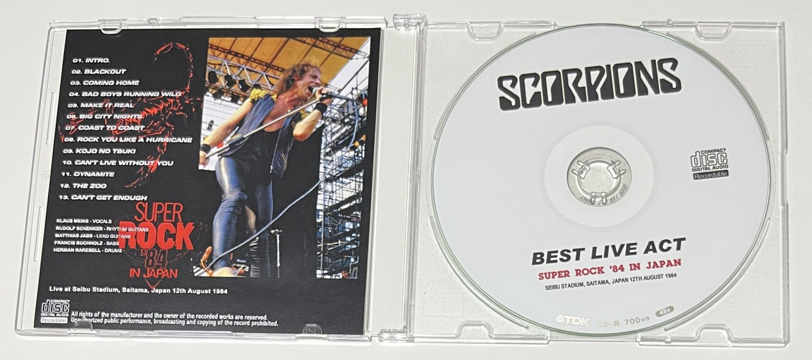 SCORPIONS / BEST LIVE ACT: SUPER ROCK '84 IN JAPAN (1CD-R) GIFT