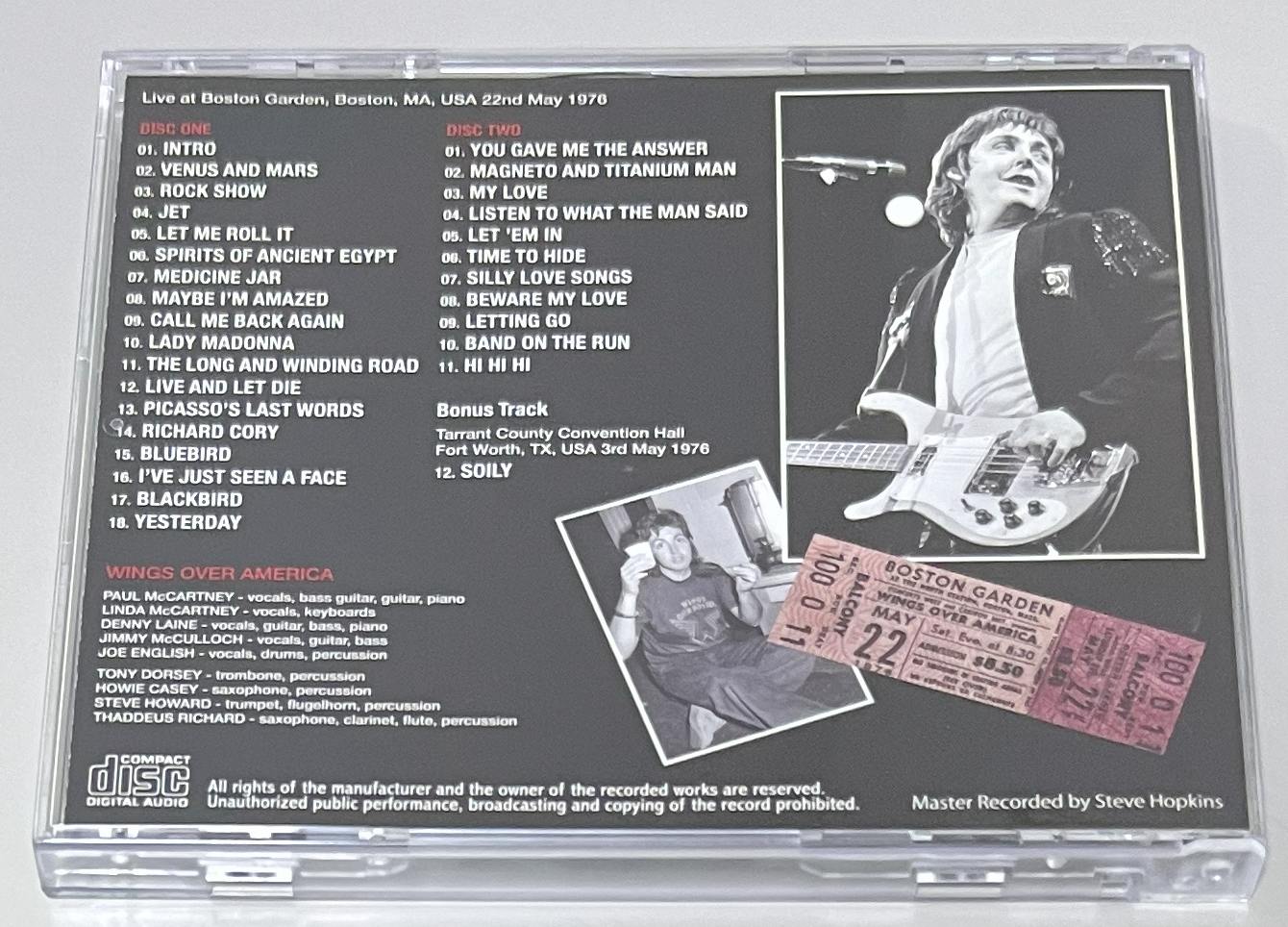 PAUL McCARTNEY & WINGS / BOSTON 1976: STEVE HOPKINS MASTER TAPES