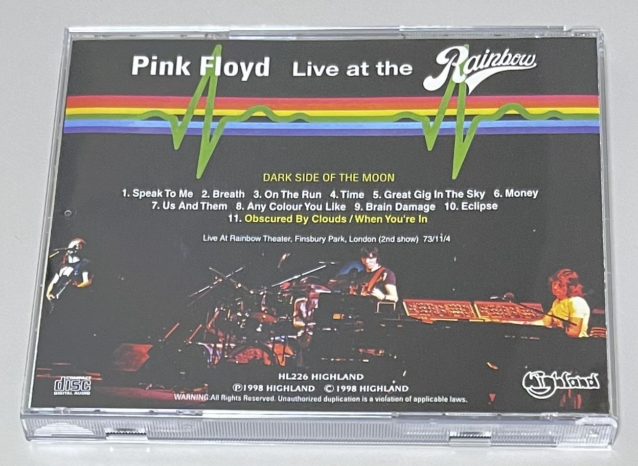 PINK FLOYD / LIVE AT THE RAINBOW (1CD) HIGHLAND / HL226