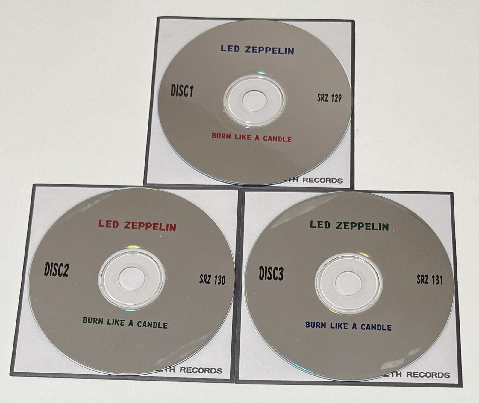 廃盤 CD ライトナー シュトゥットガルト 400年記念 1593-1993 LED ZEPPELIN / BURN LIKE A CANDLE (3CD-R) STEALTH RECORDS