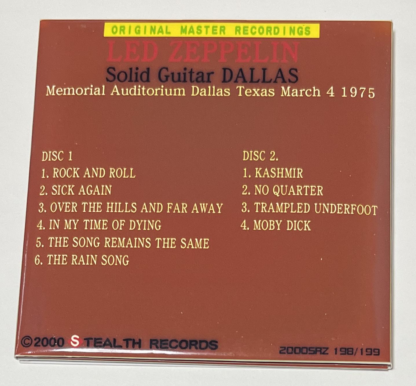 LED ZEPPELIN / SOLID GUITAR DALLAS (2CD-R) STEALTH RECORDS