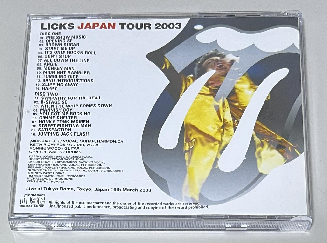 ROLLING STONES / LICKS TOKYO DOME 2003 2ND NIGHT (2CD) NO LABEL