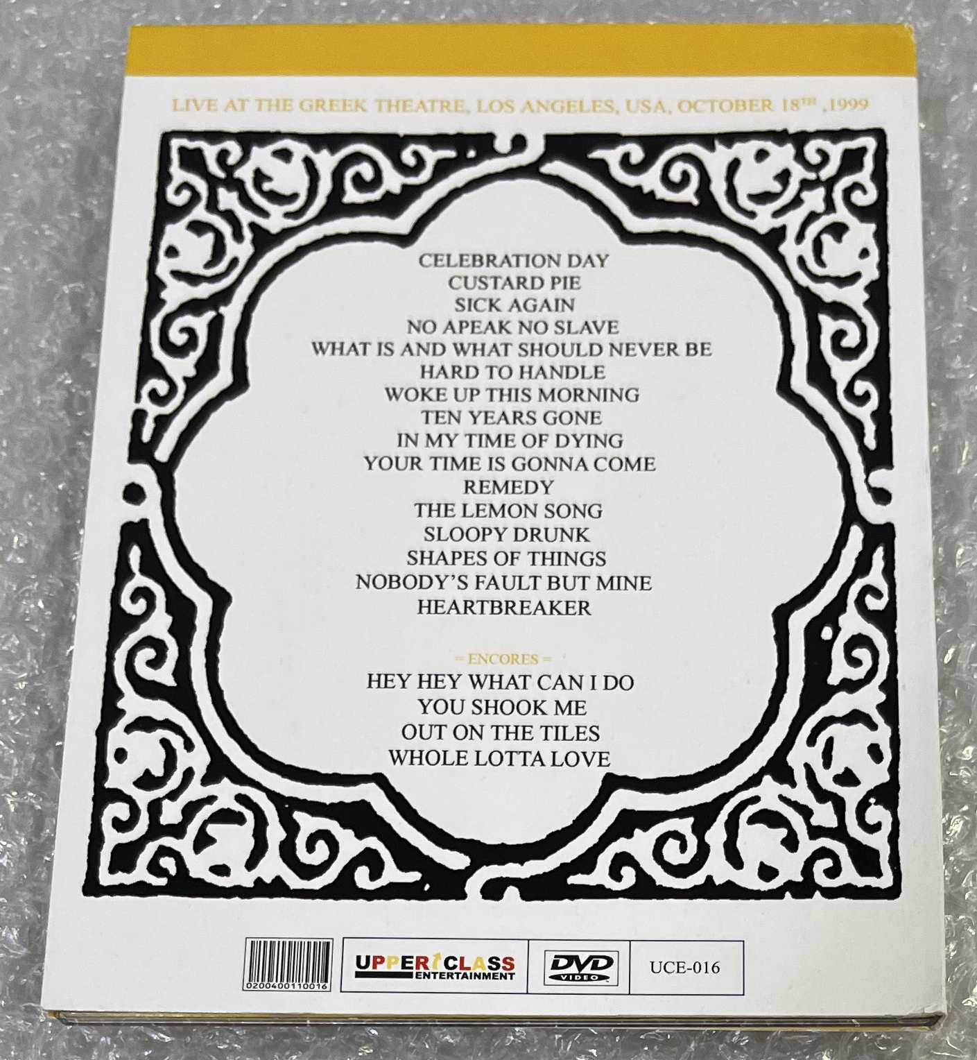 JIMMY PAGE & THE BLACK CROWES / LIVE AT THE GREEK (1DVD) UPPER CLASS ENTERTAINMENT / UCE-016