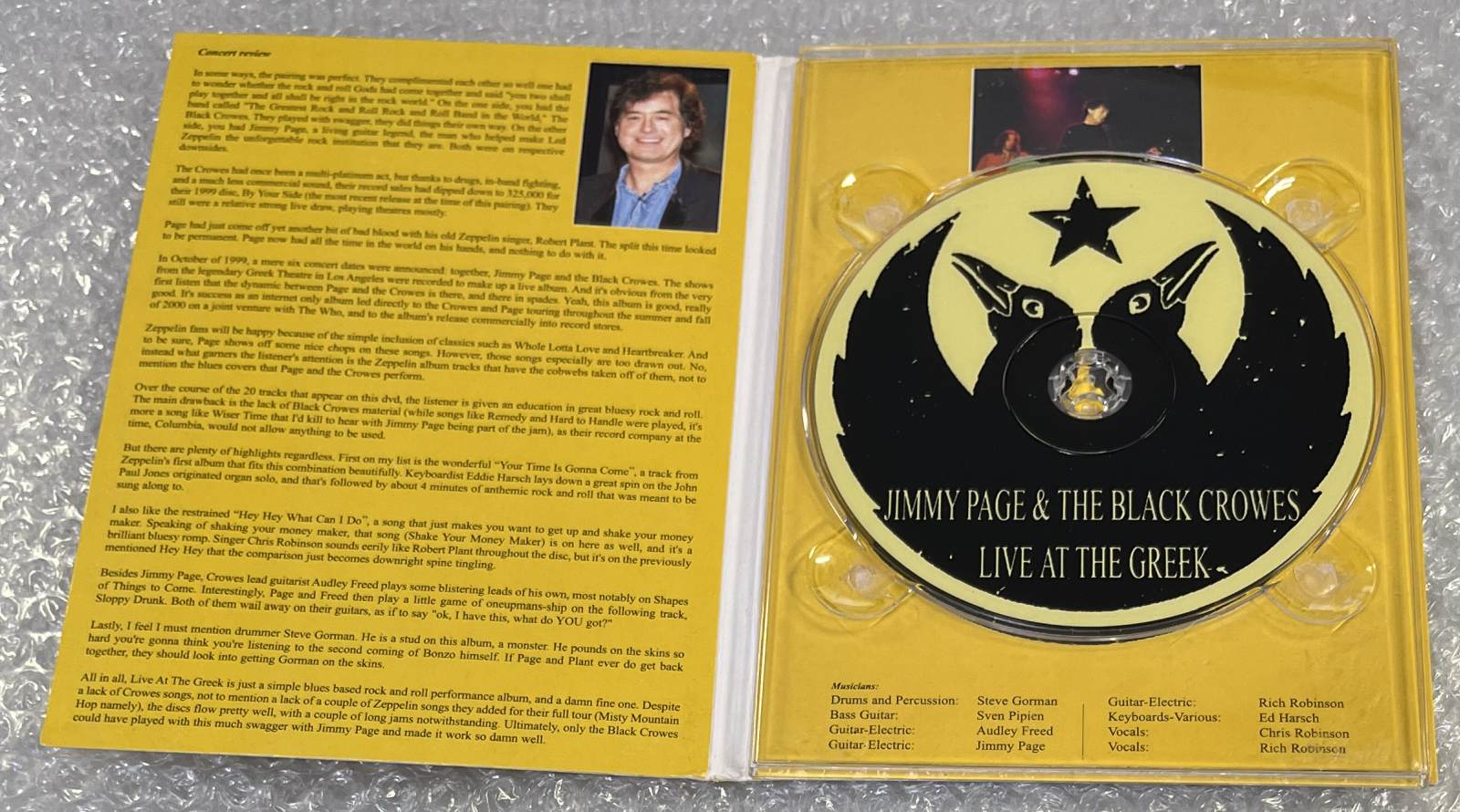 JIMMY PAGE & THE BLACK CROWES / LIVE AT THE GREEK (1DVD) UPPER CLASS ENTERTAINMENT / UCE-016