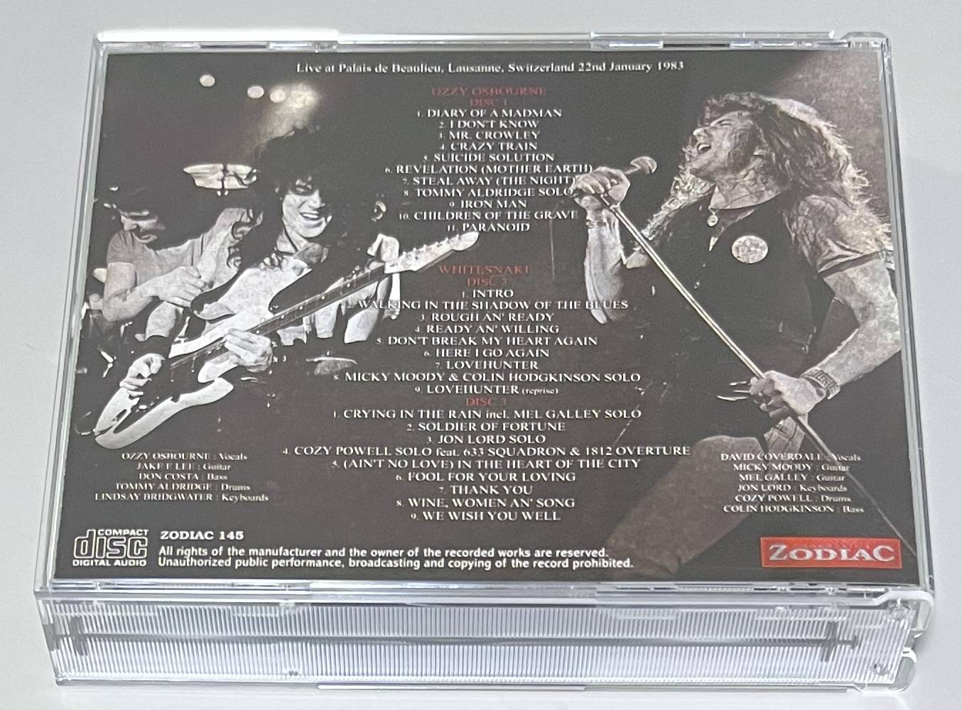 WHITESNAKE+OZZY OSBOURNE / MASTERS OF LAUSANNE 1983 (3CD) ZODIAC 145
