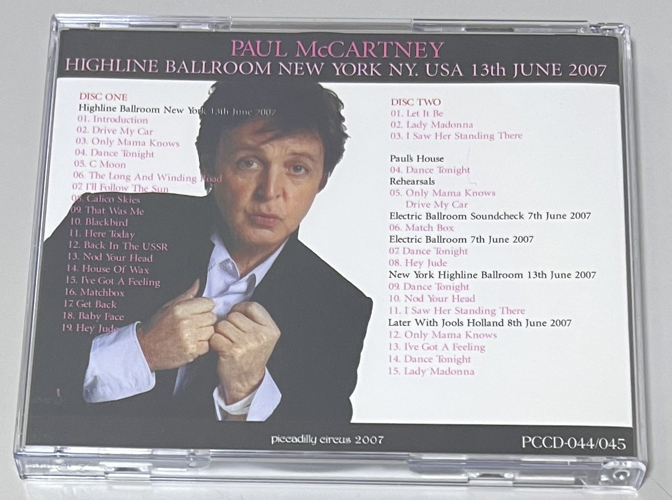 PAUL McCARTNEY / SECRET LIVE IN NEW YORK 2007 (2CD) PICCADILLY CIRCUS / PCCD-044/45