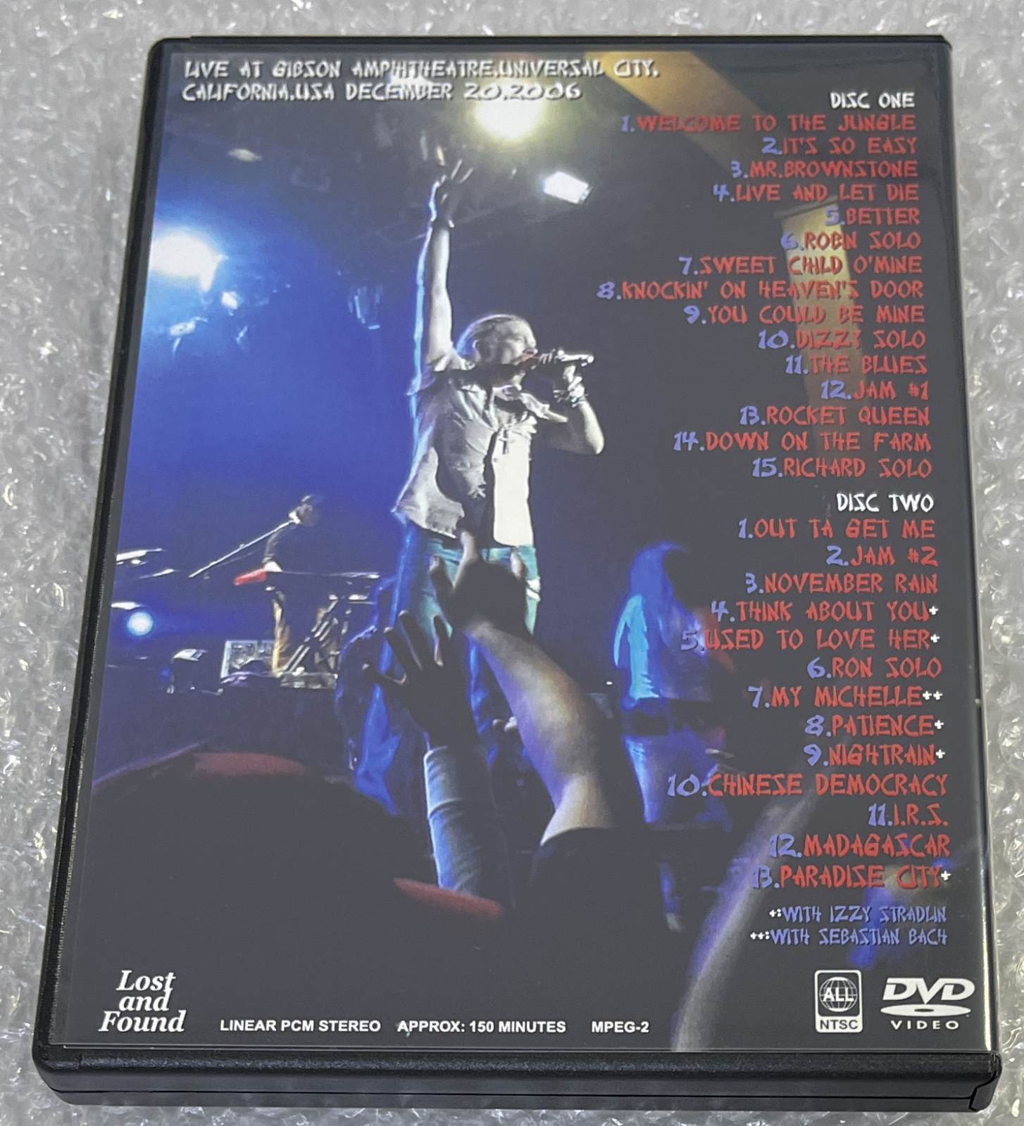 GUNS N' ROSES / LAST NIGHT IN UNIVERSAL CITY (2DVD-R) LOST AND FOUND / LAF358/359