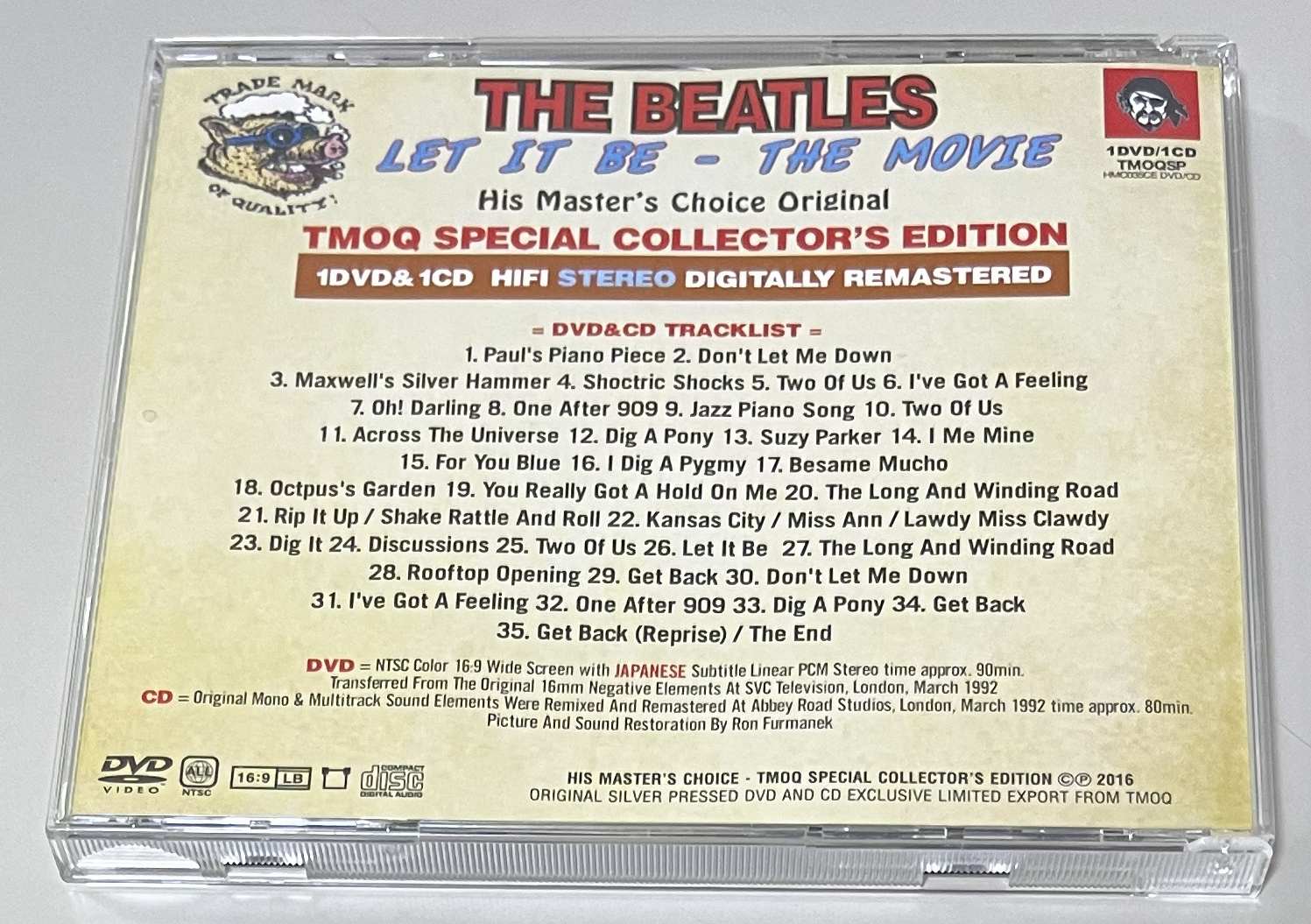 BEATLES / LET IT BE - THE MOVIE (1DVD+1CD) TMOQSP / HMC 035CE CD/DVD