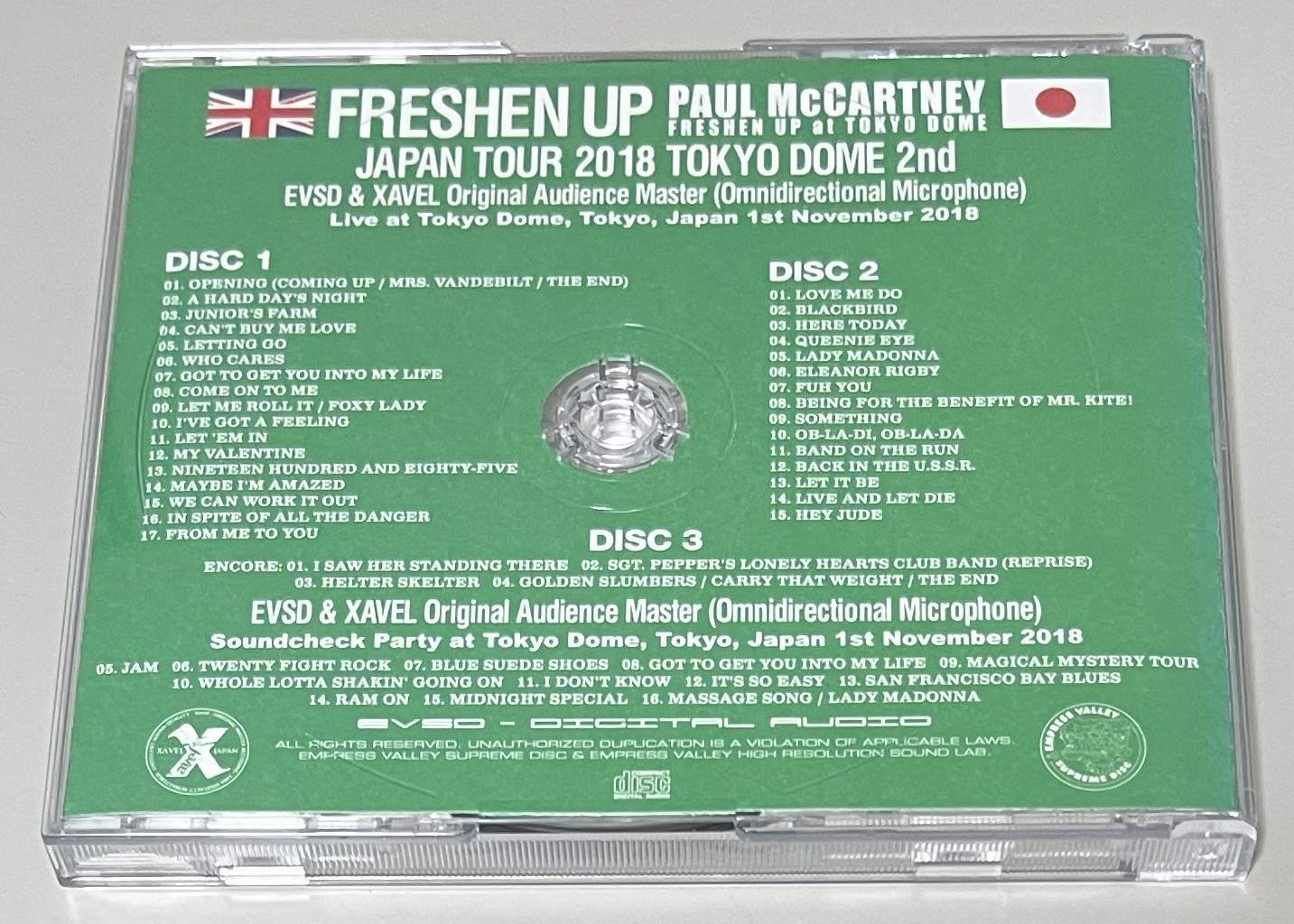 PAUL McCARTNEY / FRESHEN UP JAPAN TOUR 2018 TOKYO DOME 2ND 1st