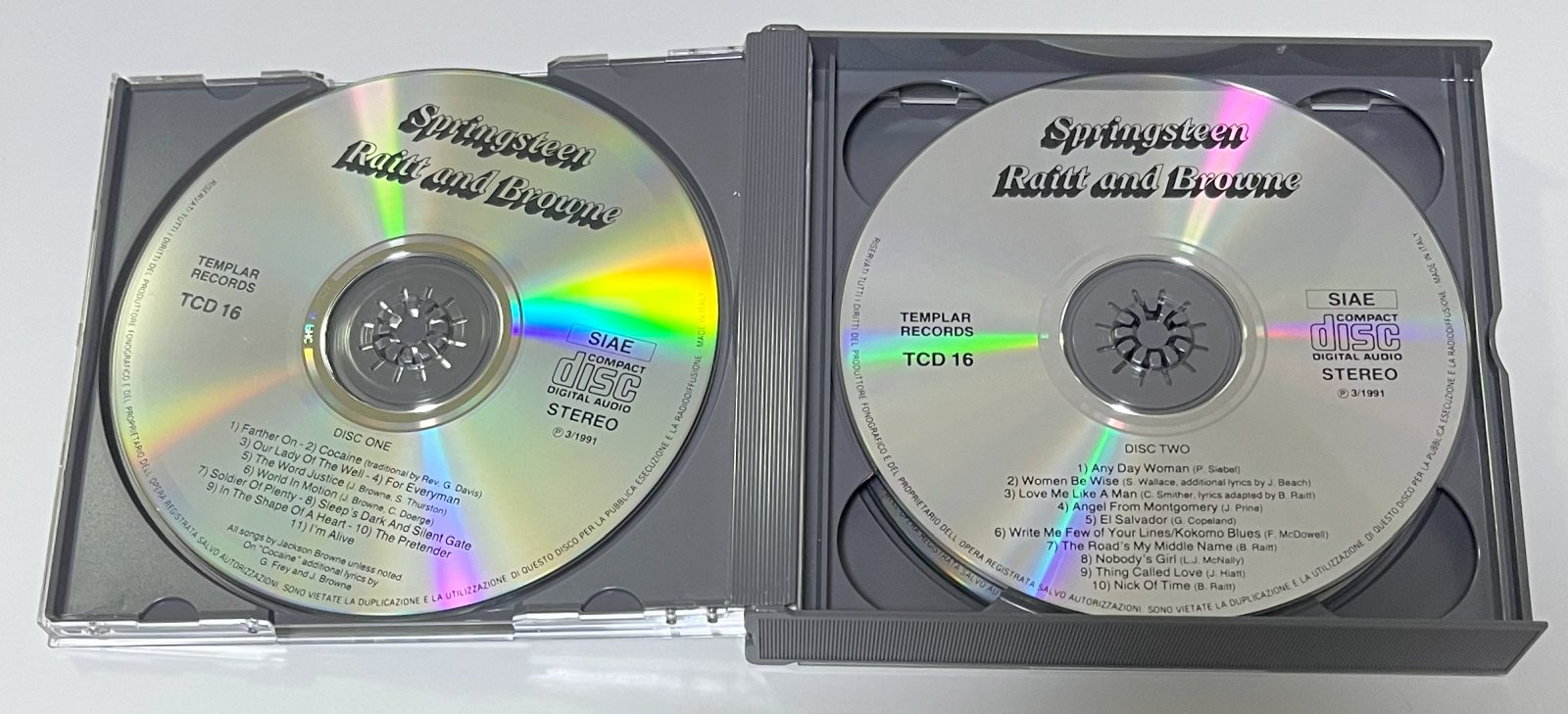 BRUCE SPRINGSTEEN+BONNIE RAITT+JACKSON BROWNE / SPRINGSTEEN, RAITT and BROWNE (3CD) TEMPLAR RECORDS / TCD 16