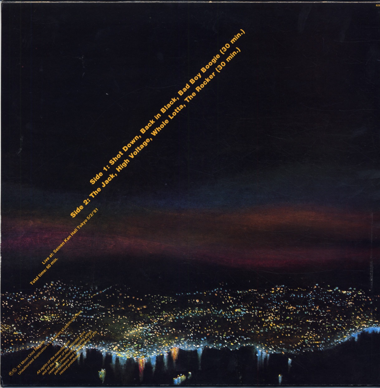 AC/DC / LIGHTING OVER JAPAN (1LP) MOON CHILD RECORDS / 82322