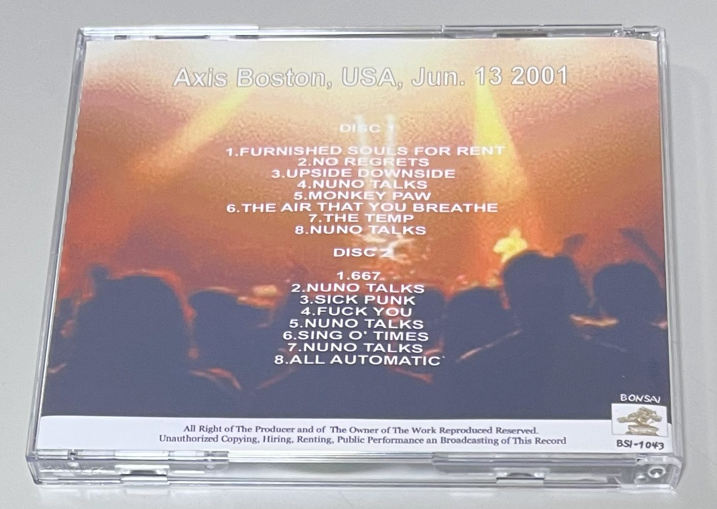 MOURNING WIDOWS / AXIS BOSTON (2CD-R) BONSAI / BSI-1043