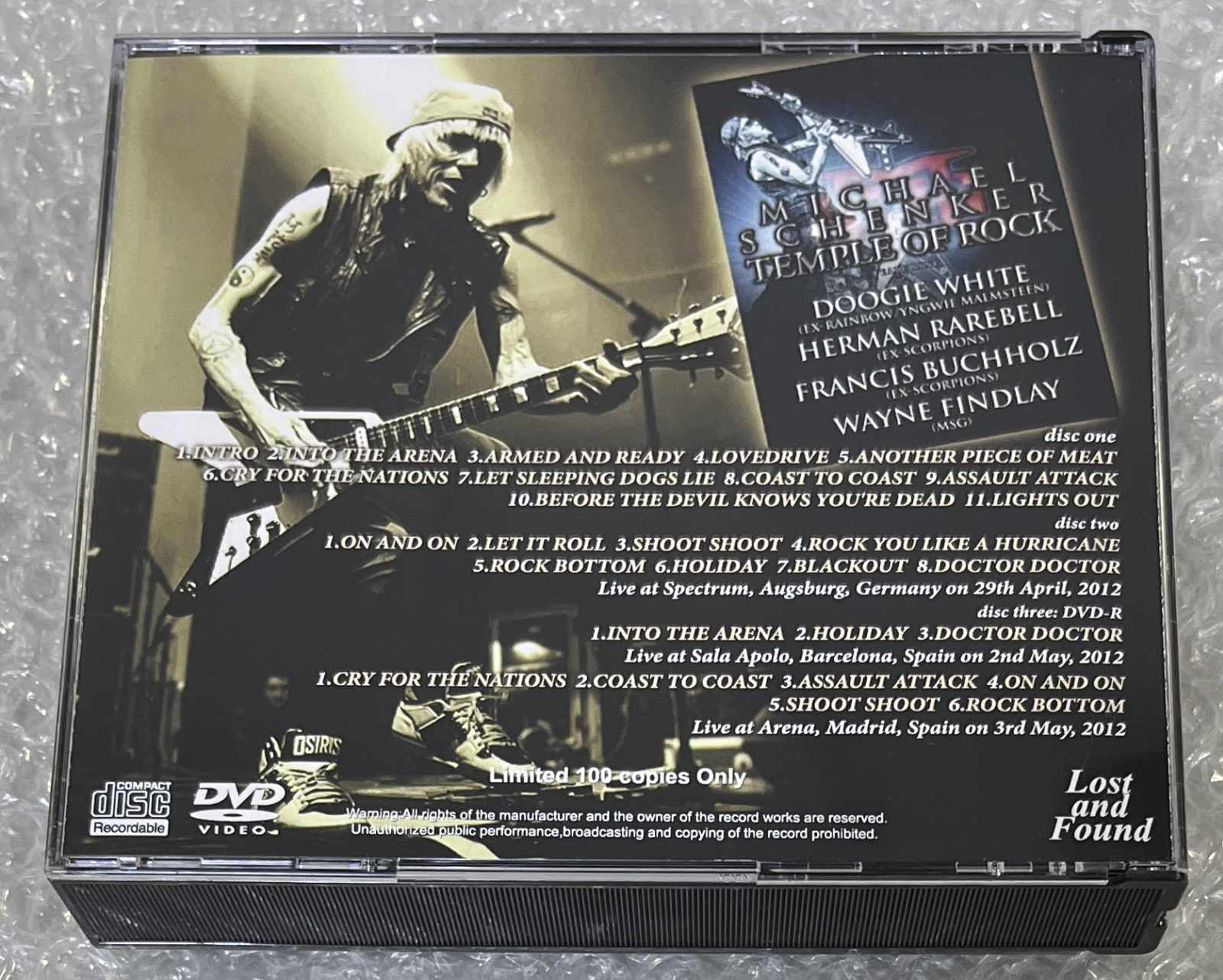 MICHAEL SCHENKER / TEMPLE OF THE GOD IN EUROPE (2CDR+1DVDR) LOST AND FOUND / LAF1501/1502/1503
