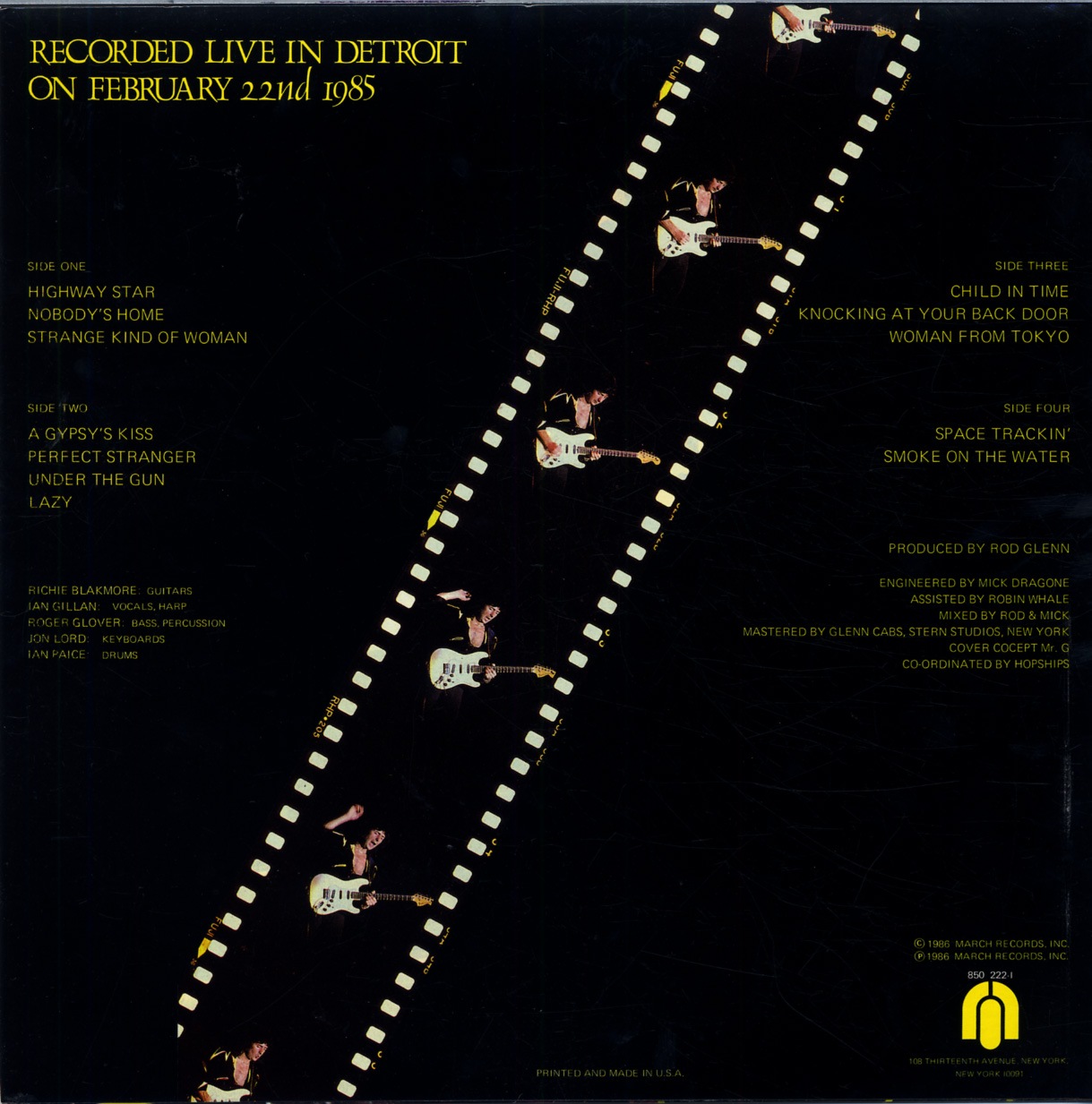 DEEP PURPLE / NOBODY'S HOME (2LP) MARCH RECORDS INC / 850 222-1