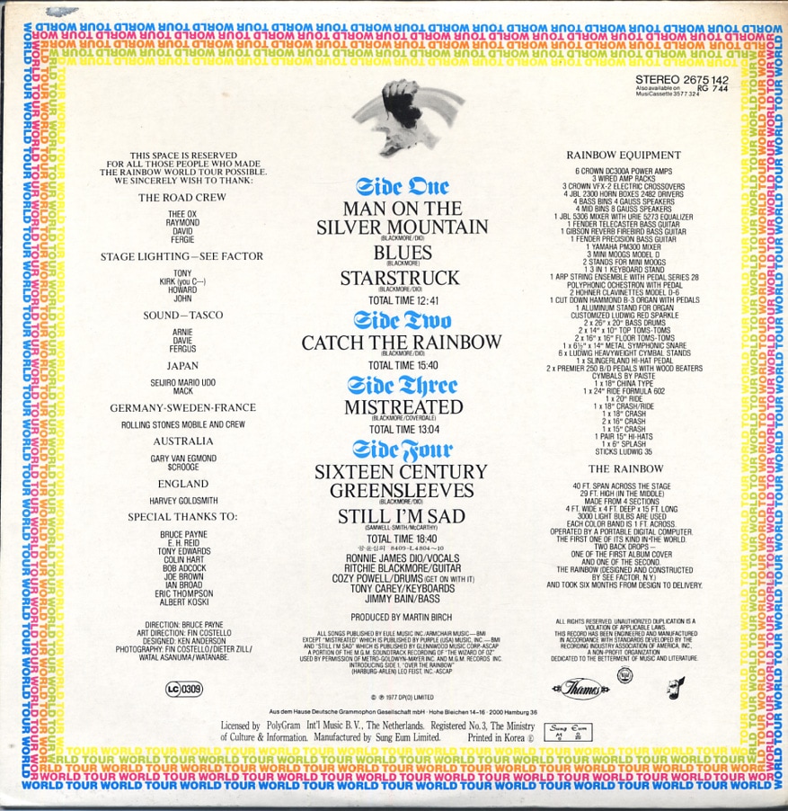 RAINBOW / ON STAGE (2LP) POLYDOR / SEL-RG 744