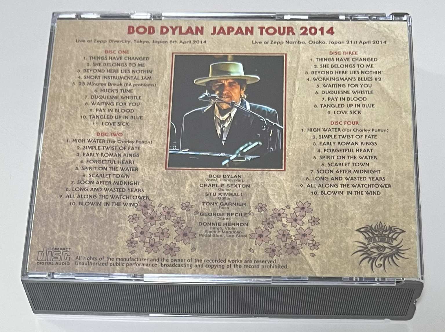 BOB DYLAN / JAPAN CHERRY BLOSSOM TOUR 2014 (4CD) NO LABEL