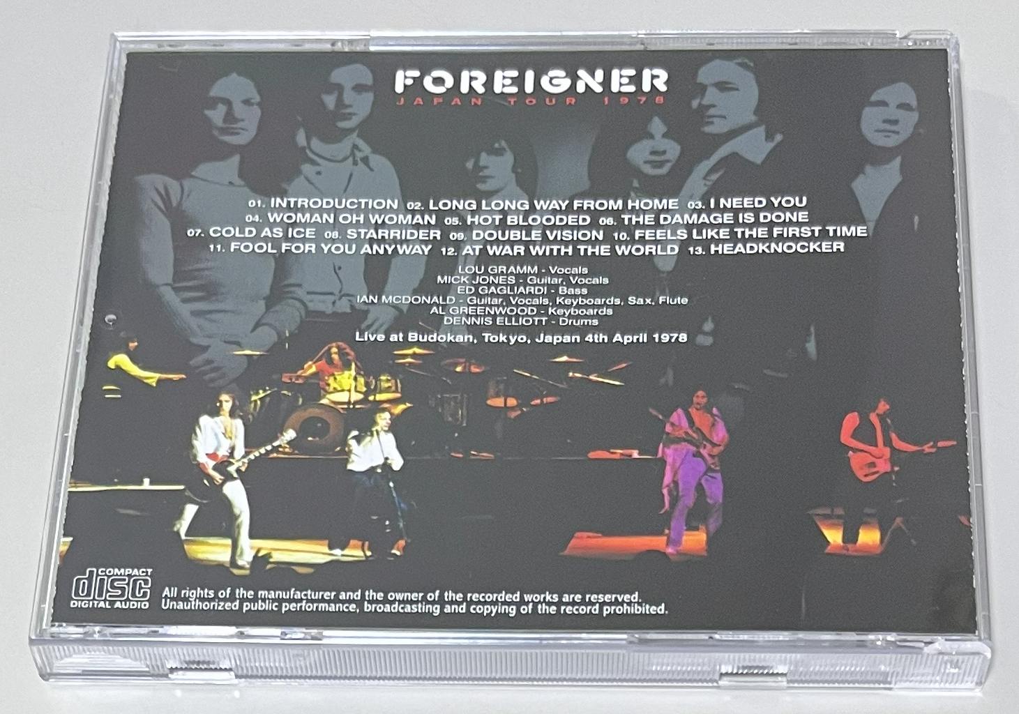 FOREIGNER / FIRST TIME IN TOKYO (1CD) NO LABEL