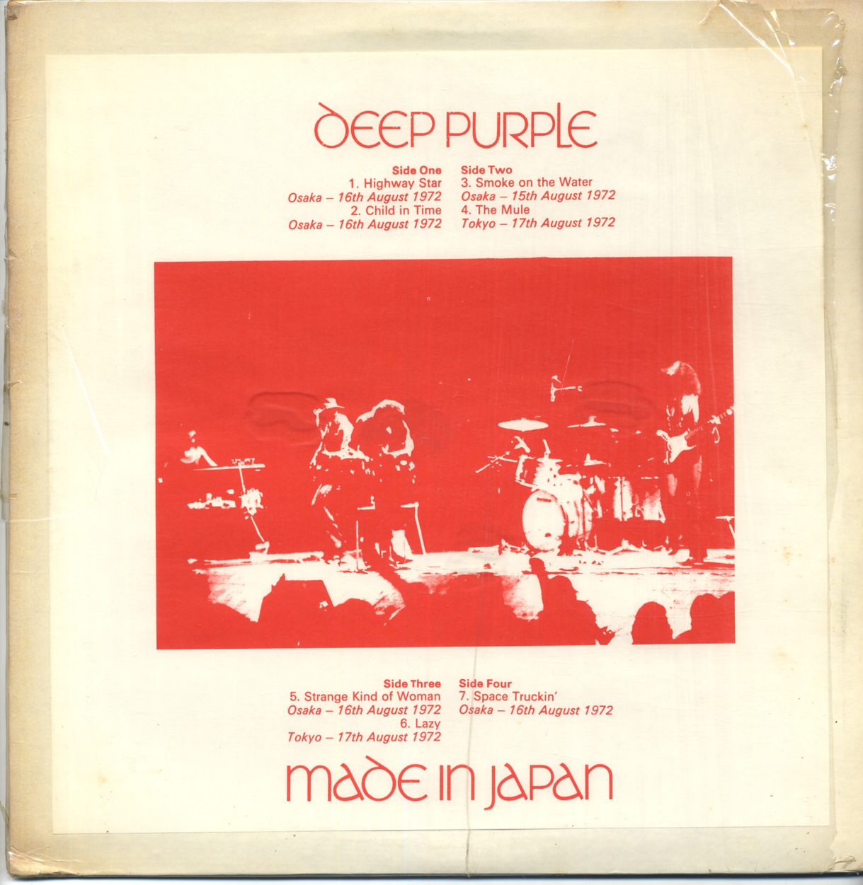 DEEP PURPLE / MADE IN JAPAN (2LP) NO LABEL