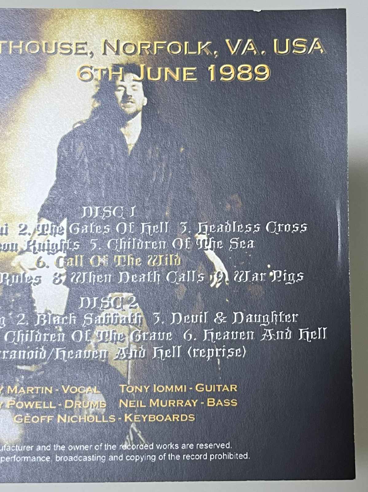 BLACK SABBATH / CALL OF THE WILD IN NORFOLK (2CD-R) GIFT TITTLE