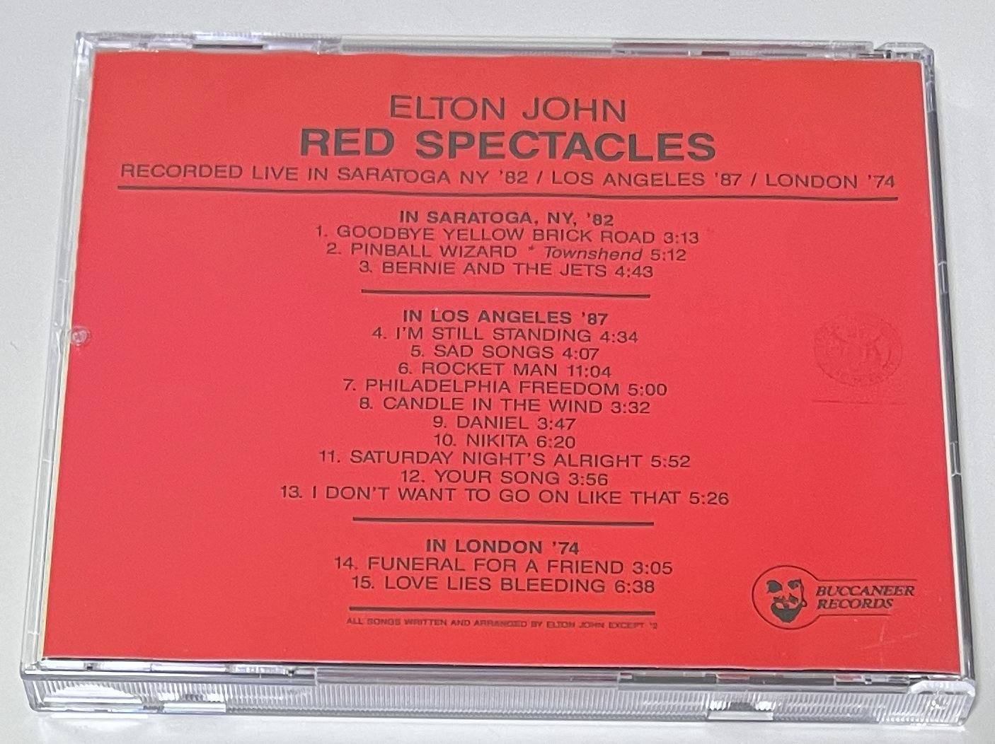 ELTON JOHN / RED SPECTACLES (1CD) BUCCANEER RECORDS / BUC 007