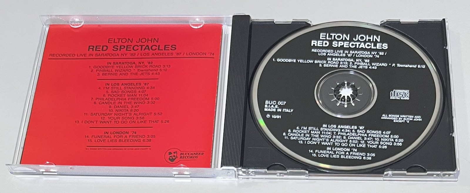 ELTON JOHN / RED SPECTACLES (1CD) BUCCANEER RECORDS / BUC 007