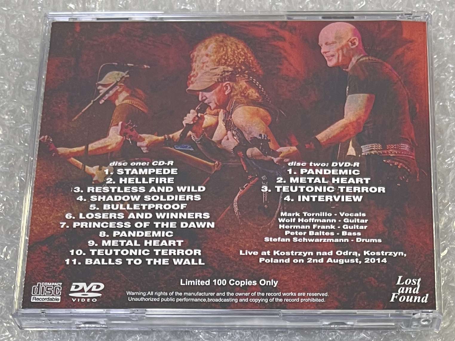 ACCEPT / WOODSTOCK FESTIVAL POLAND 2014 (1CDR+1DVDR) LOST AND FOUND / LAF2638/2639