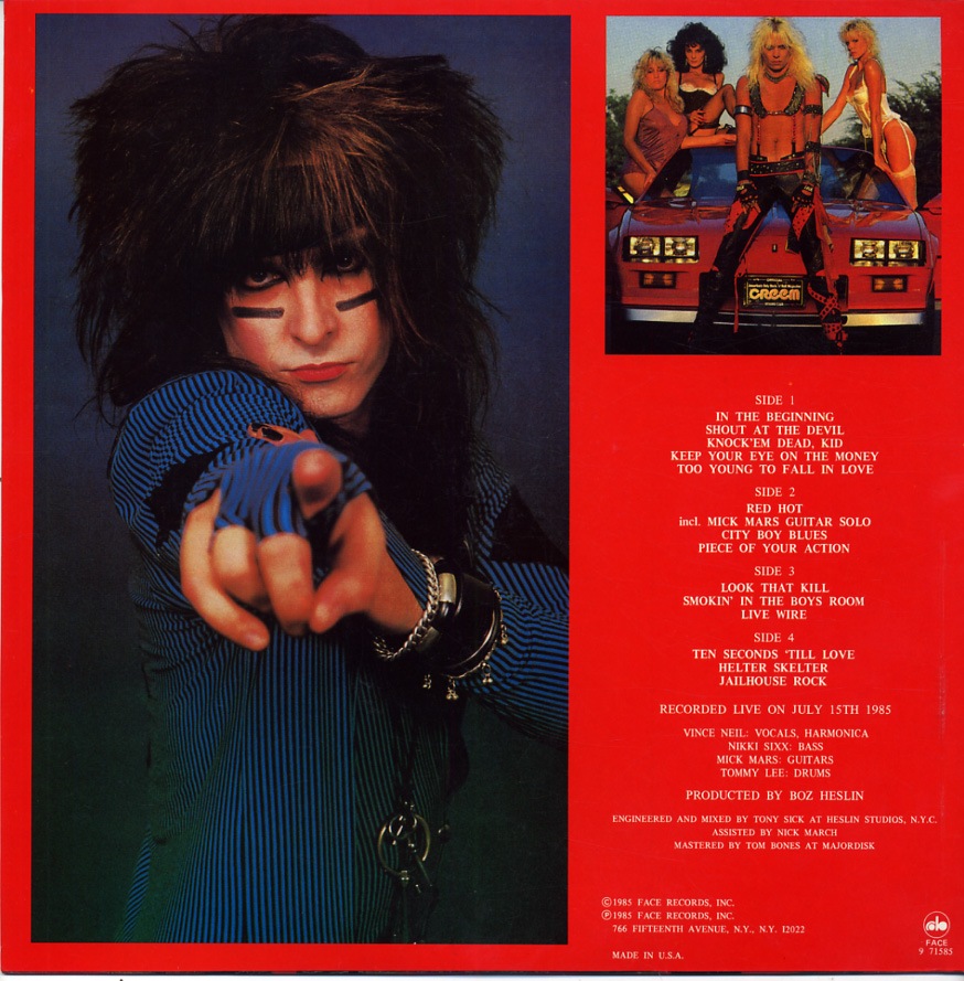 MOTLEY CRUE / FIRST TOUR IN FAR EAST (2LP) FACE RECORDS INC / 9 71585