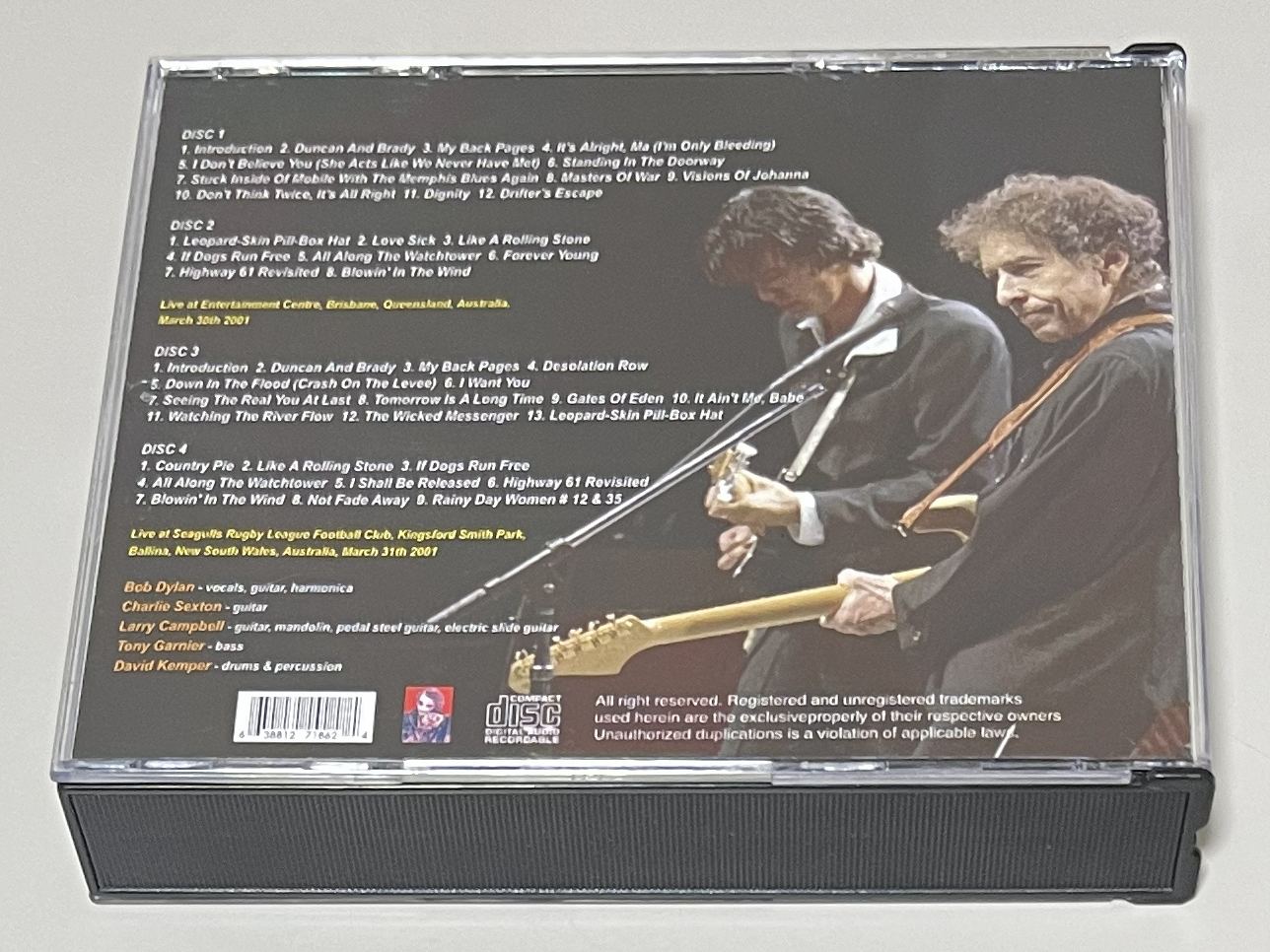BOB DYLAN / SELECTION FROM AUSTRALIA 2001 (4CD-R) JM5-580