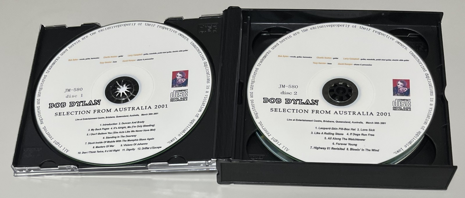 BOB DYLAN / SELECTION FROM AUSTRALIA 2001 (4CD-R) JM5-580