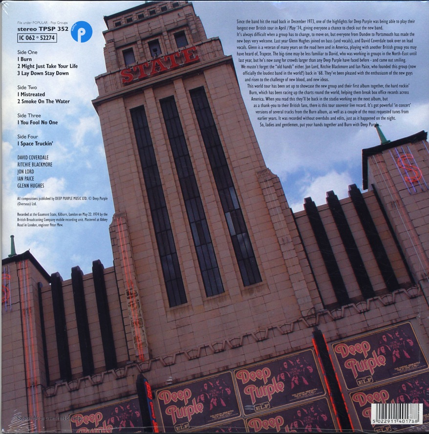 DEEP PURPLE / LIVE IN LONDON 1974 (2LP) PURPLE RECORDS / TPSP 352