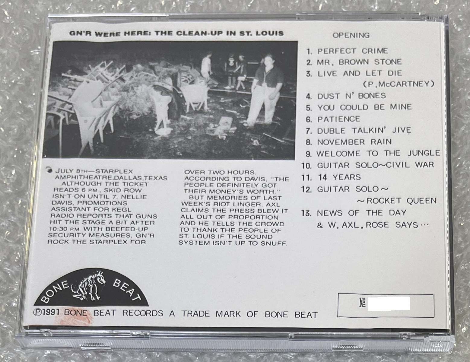 GUNS N' RSOSES / THE RIOT ACT (1CD) BONE BEAT RECORDS / BB-03
