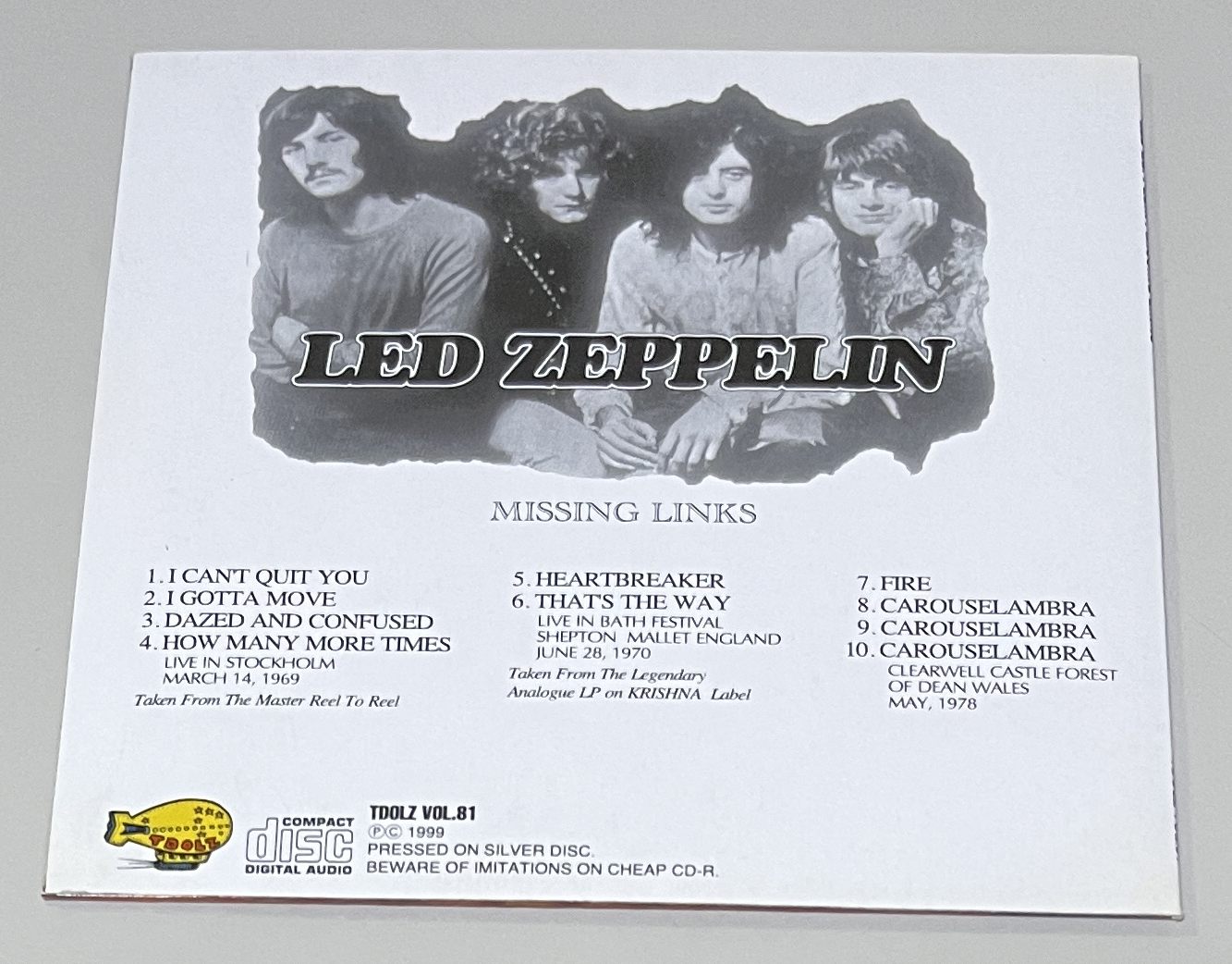 LED ZEPPELIN / MISSING LINKS (1CD) TDOLZ VOL.81