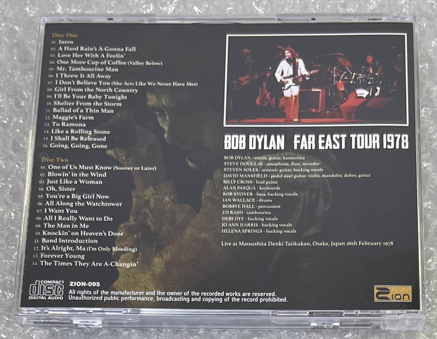 BOB DYLAN / OSAKA 1978 FINAL NIGHT (2CD) ZION-095