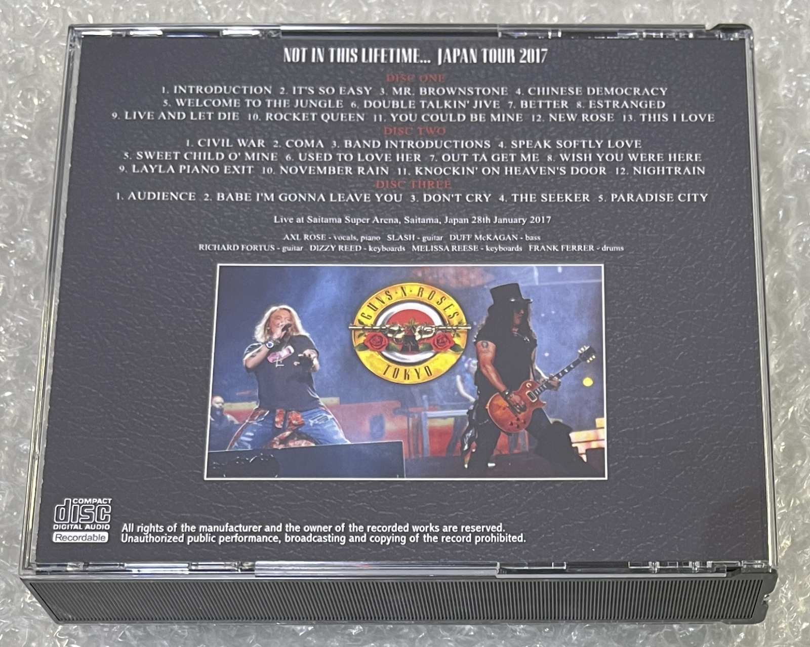 GUNS N' ROSES / SAITAMA SUPER ARENA 2017 DAY 1 MATRIX (3CD-R) NO LABEL