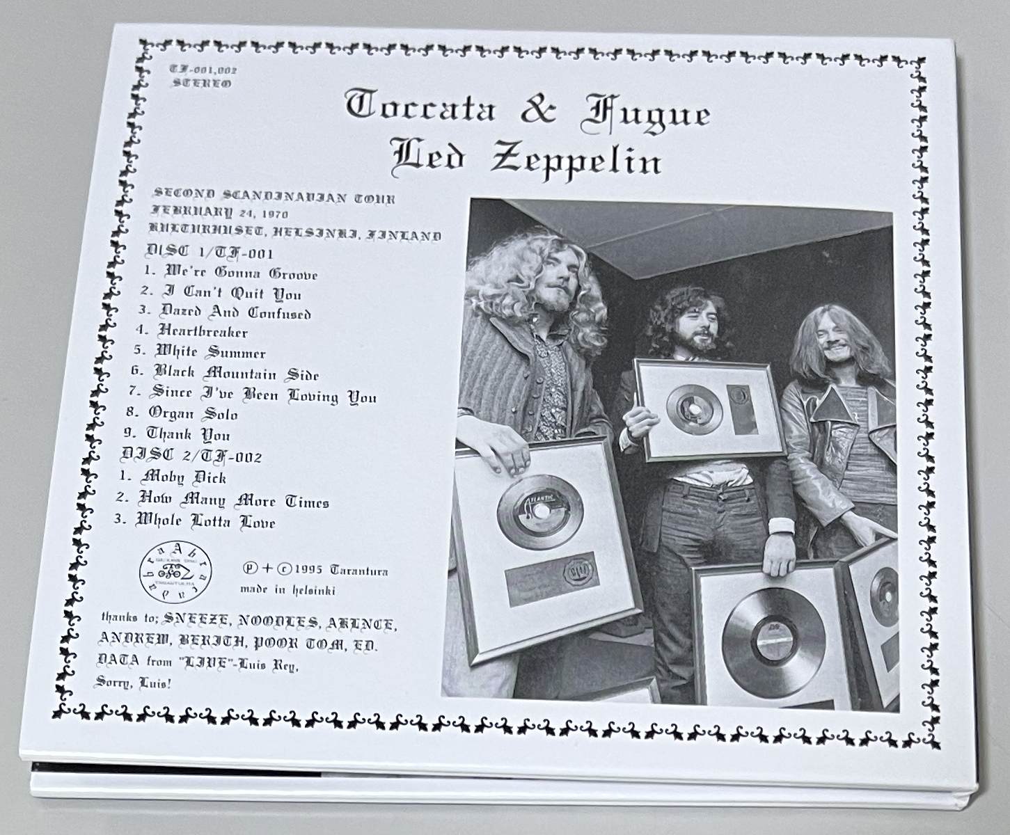 LED ZEPPELIN / TOCCATA & FUGUE (2CD) TARANTURA / TF-001, 002