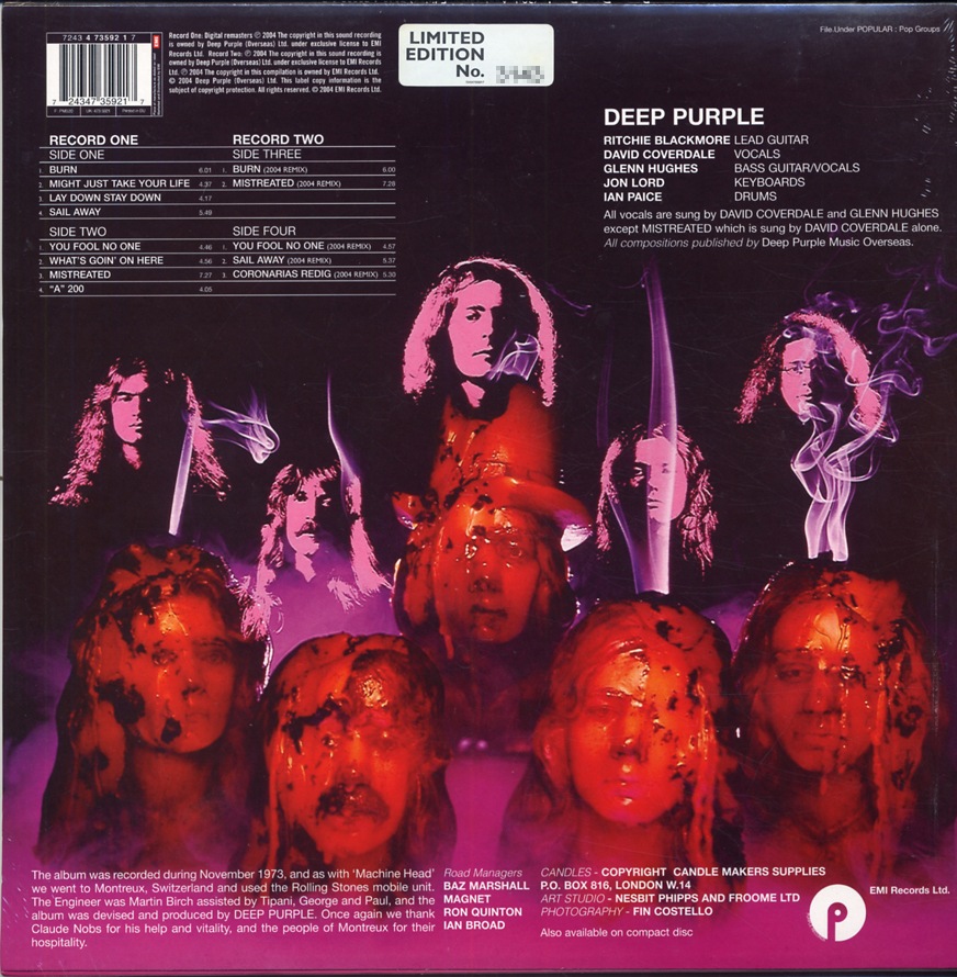 DEEP PURPLE / BURN: 30TH ANNIVERSARY EDITION (2LP) PURPLE RECORDS / 7243 4 73592 1 7