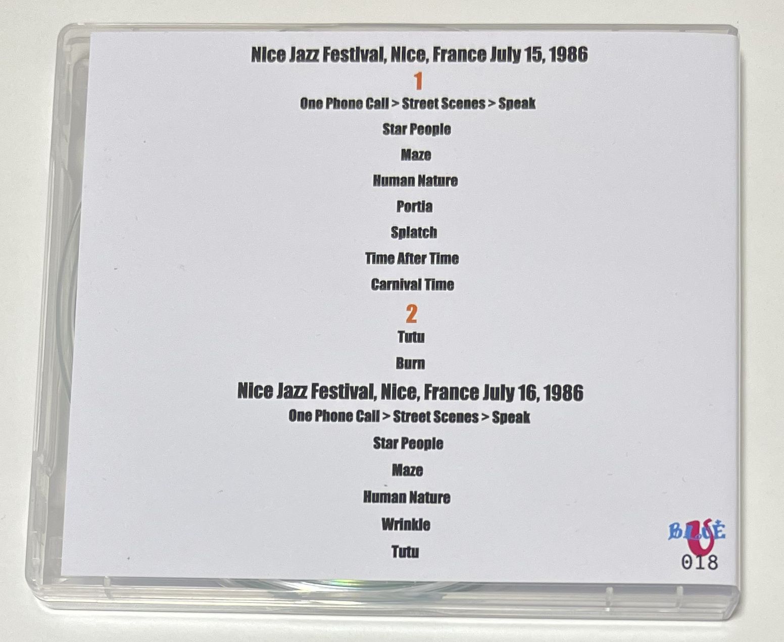 MILES DAVIS / NICE JULY 15, 1986 (2CD-R) BLUE-U 018 | すべての商品