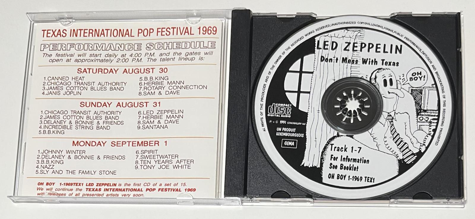 LED ZEPPELIN / DON'T MESS WITH TEXAS (1CD) OH BOY 1-1969 TEX1