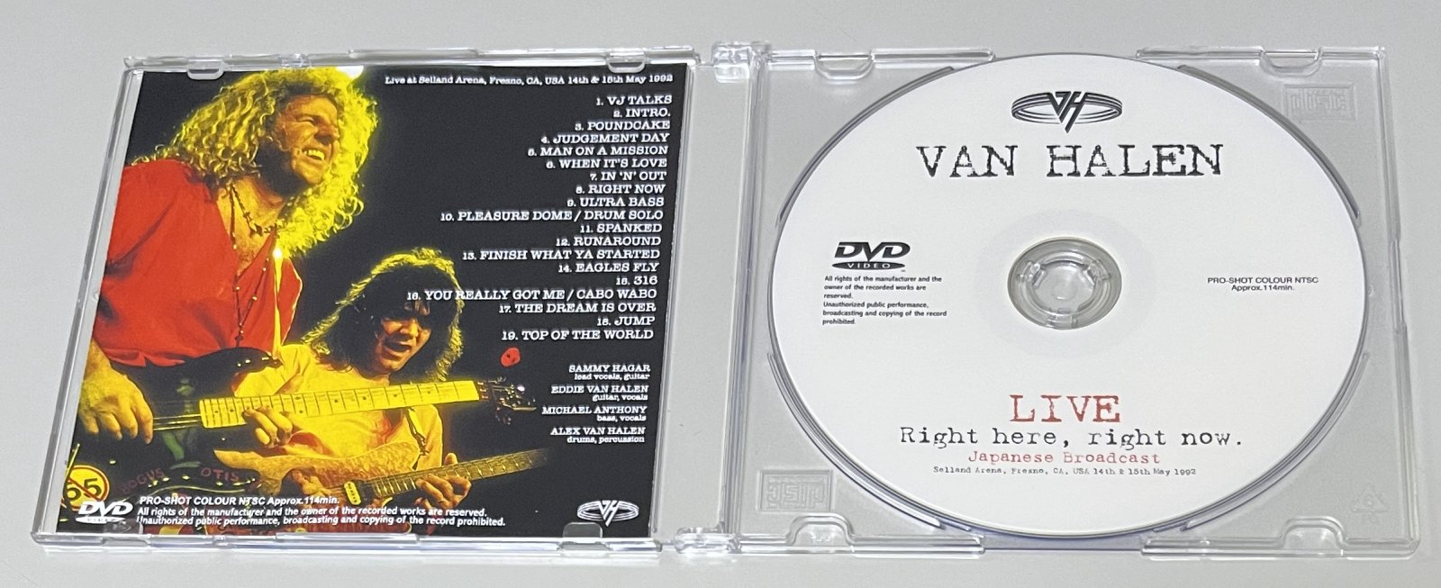 VAN HALEN / LIVE: RIGHT HERE, RIGHT NOW. JAPANESE BROADCAST (1DVD