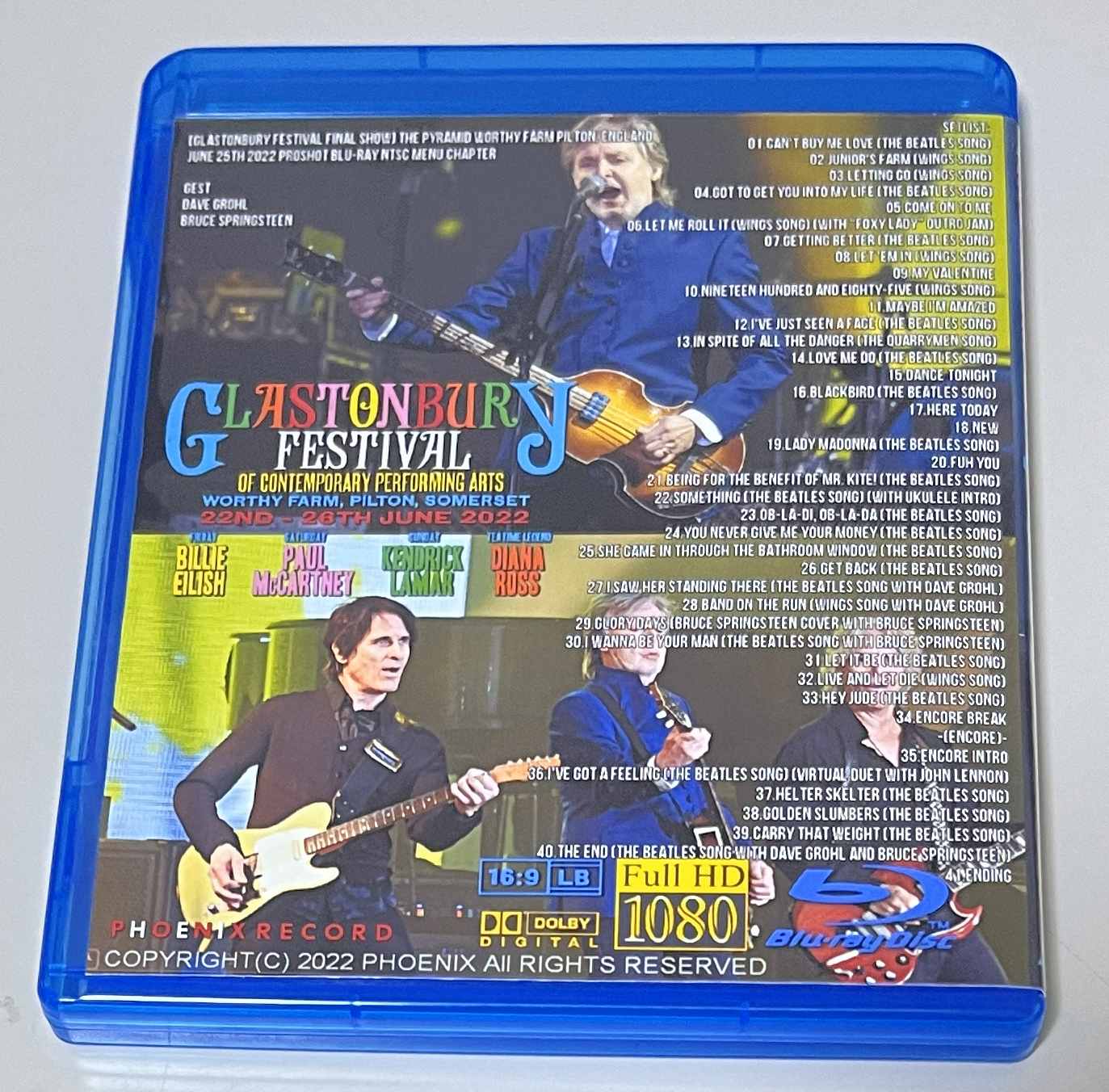 PAUL McCARTNEY / GLASTONBURY FESTIVAL 2022 (1BD-R) PHOENIX RECORD