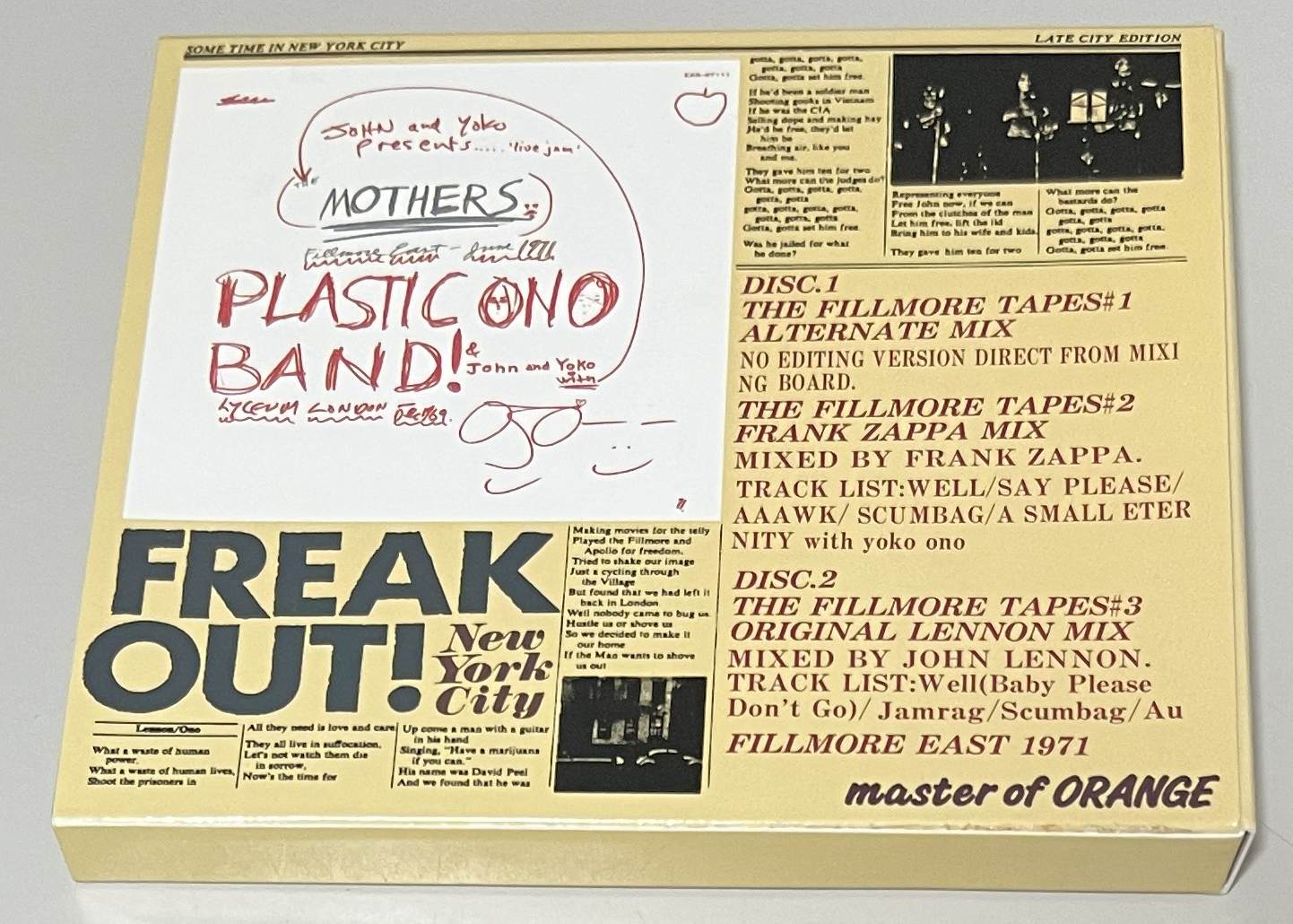 JOHN LENNON with FRANK ZAPPA / THE FILLMORE TAPES (2CD) MASTER OF