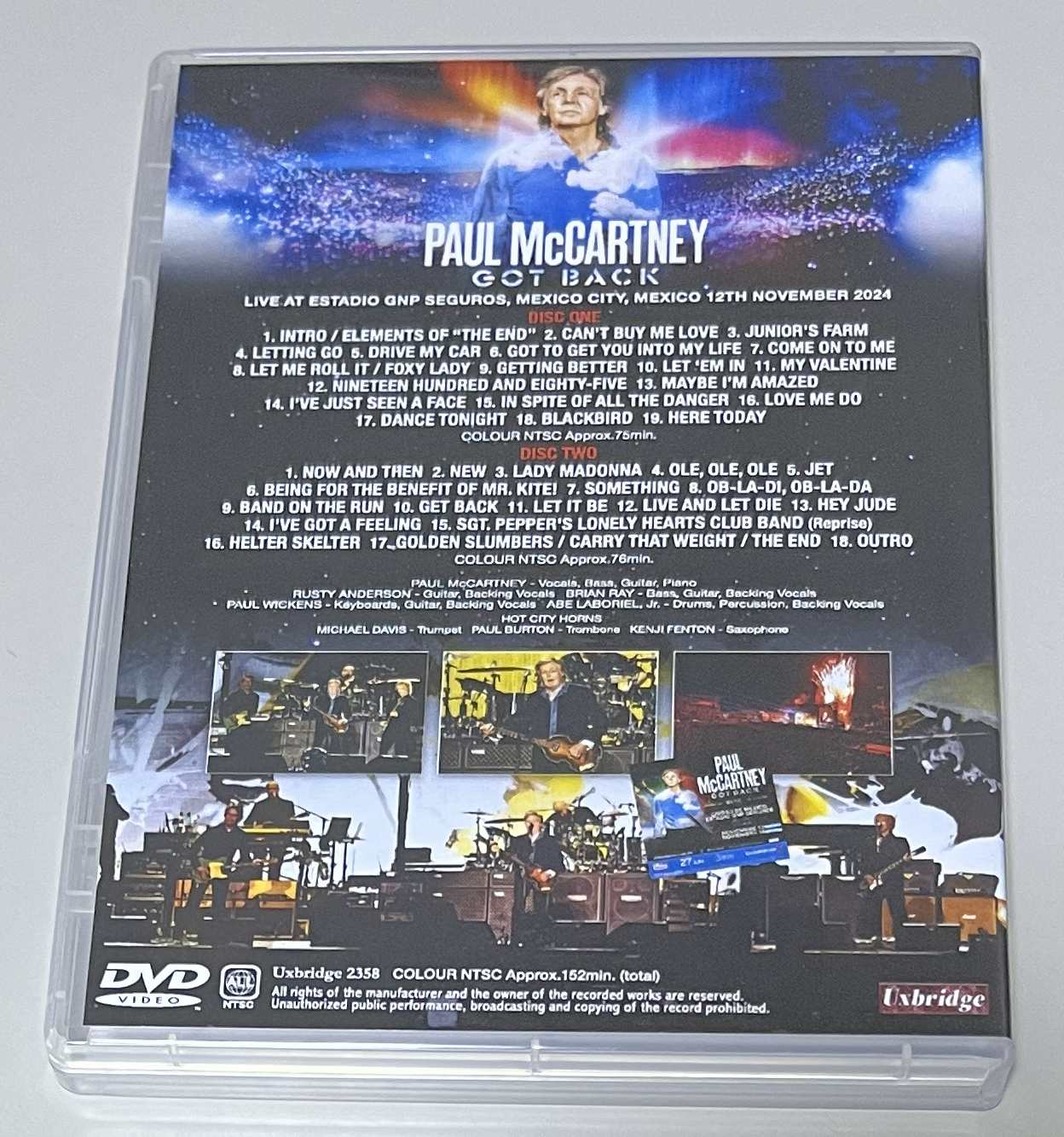 PAUL McCARTNEY / MEXICO CITY 2024 1ST NIGHT (2DVD-R) UXBRIDGE 2358