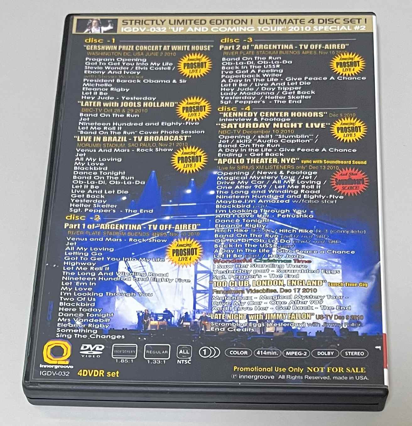 PAUL McCARTNEY / WINGS WAVES 2010 VOL.2 (4DVD-R) INNERGROOVE / IGDV-032