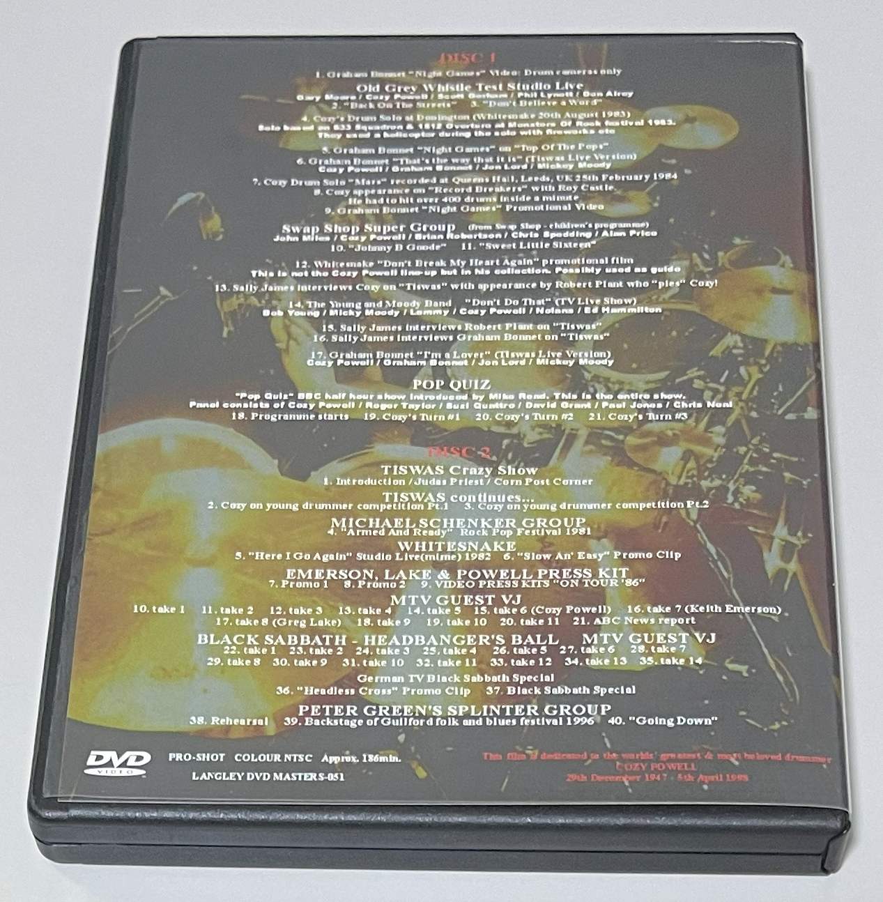 COZY POWELL / BEHIND THE HISTORY (2DVD) LANGLEY DVD MASTERS-051