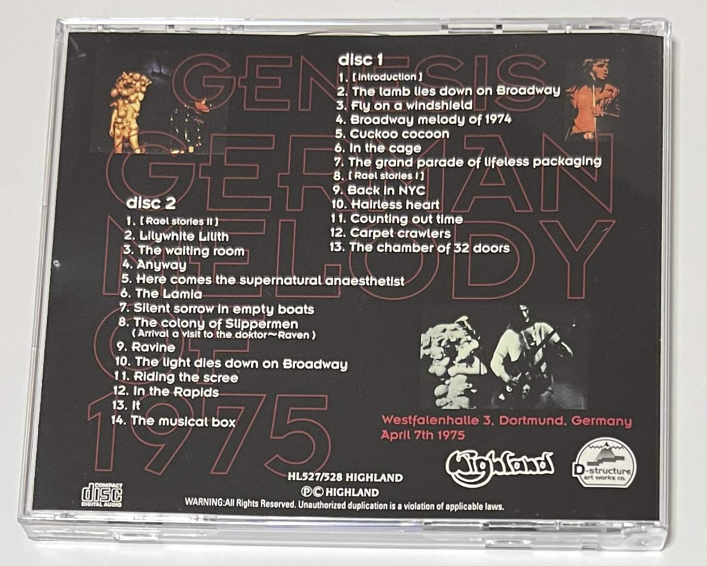 GENESIS / GERMAN MELODY OF 1975 (2CD) HIGHLAND / HL527/528
