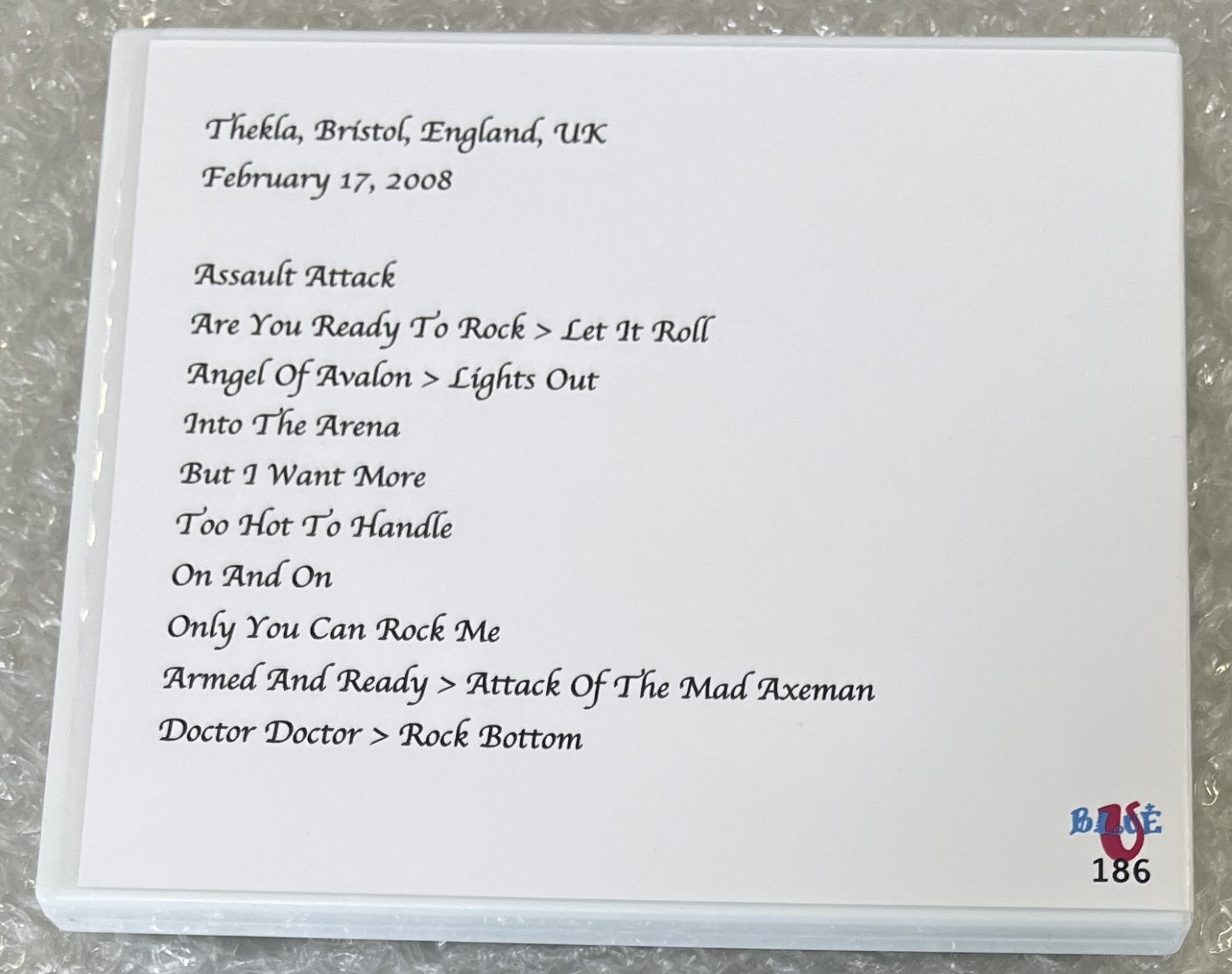 MICHAEL SCHENKER & FRIENDS / BRISTOL FEBRUARY 17, 2008 (1CD-R) BLUE-U 186