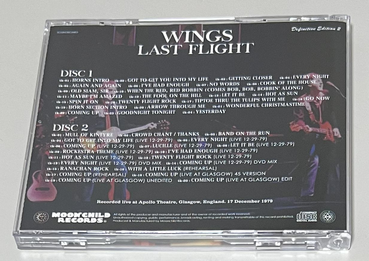 WINGS / LAST FLIGHT: DEFINITIVE EDITION 2 (2CD) MOONCHILD RECORDS
