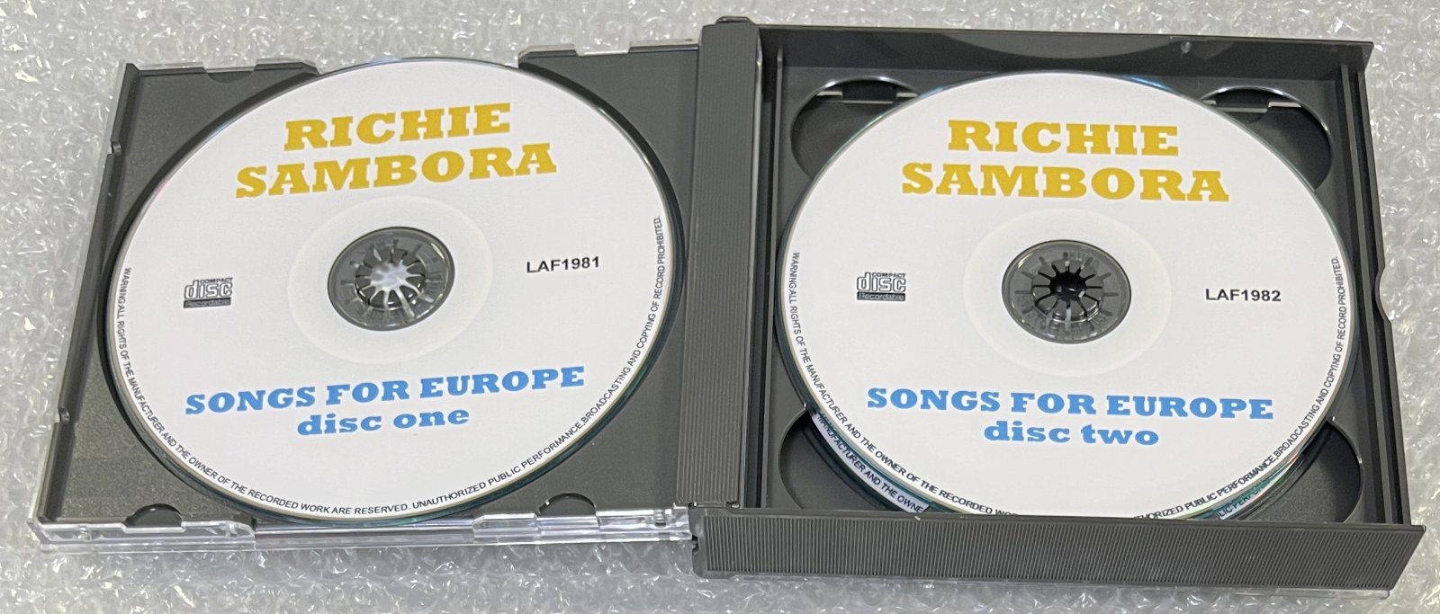 RICHIE SAMBORA with ORIANTHI / SONGS FOR EUROPE (3CD-R) LOST AND FOUND / LAF1981/1982/1983